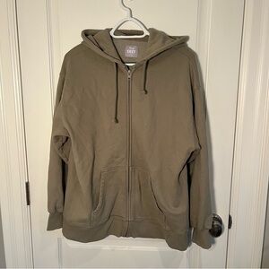 TNA Cozy Sundried Olive Zip-Up Hoodie
